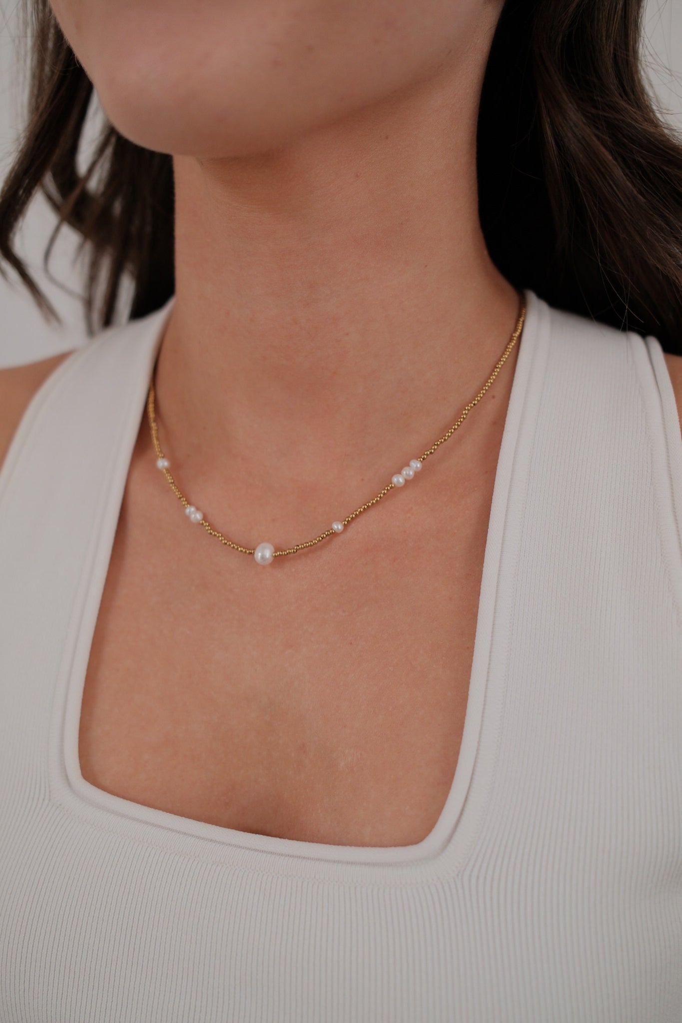 Jasmin Pearl Necklace / Gold