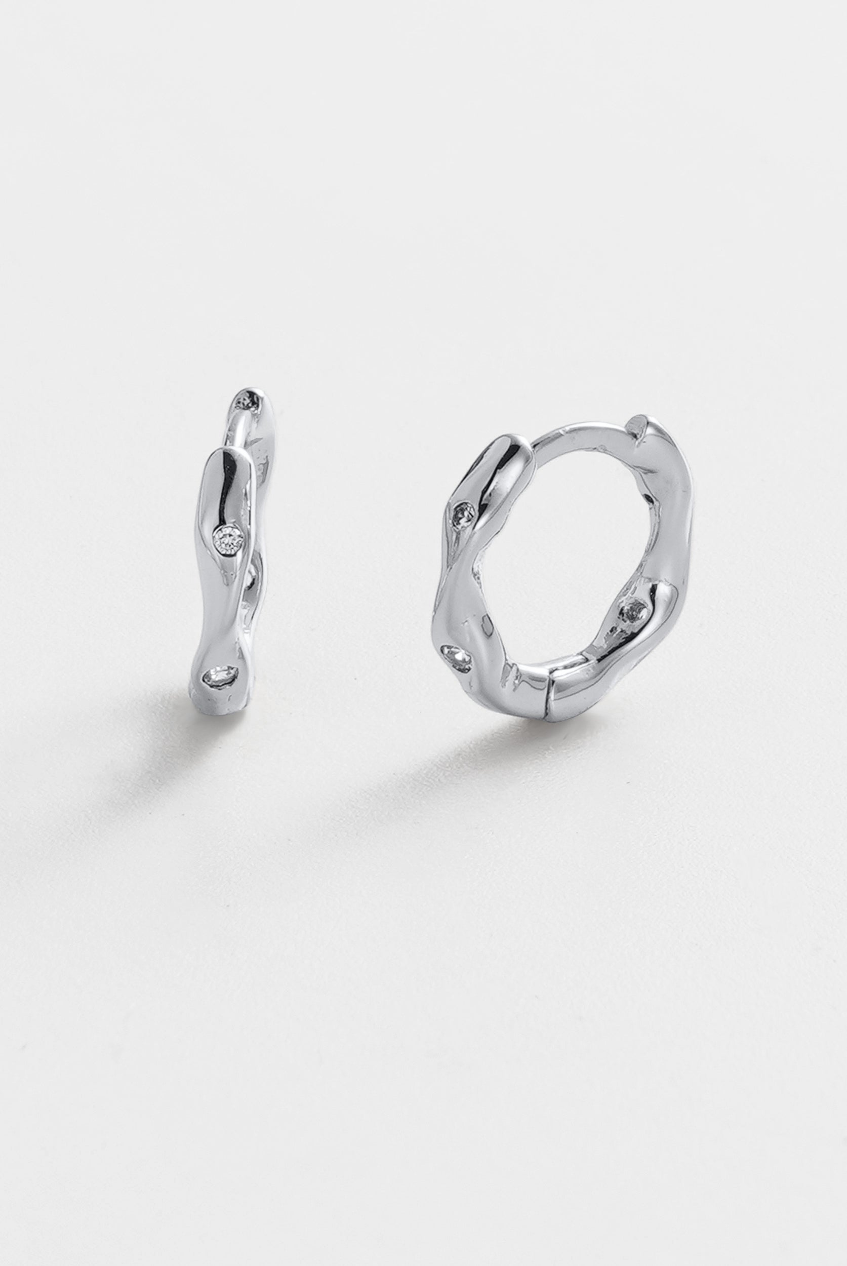 June Huggie - Silver