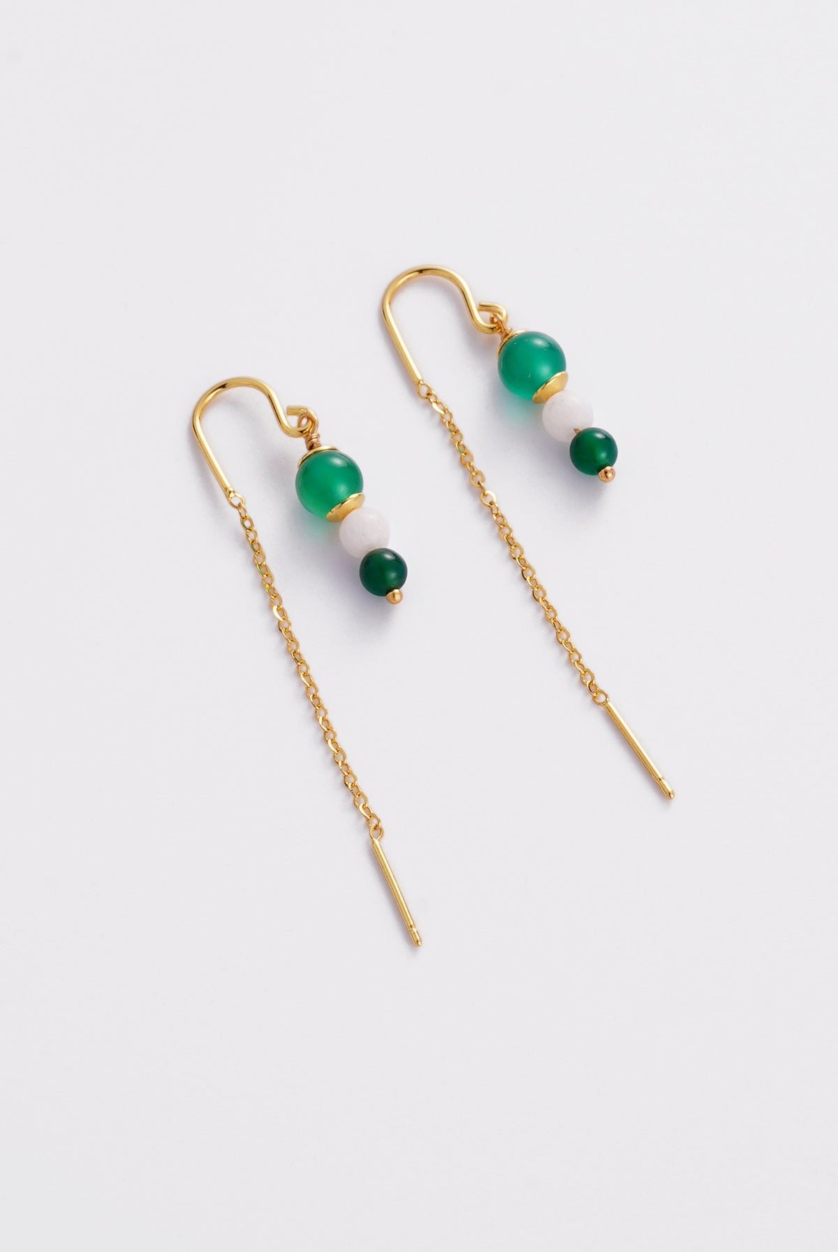 Amelia Thread Earrings - Green