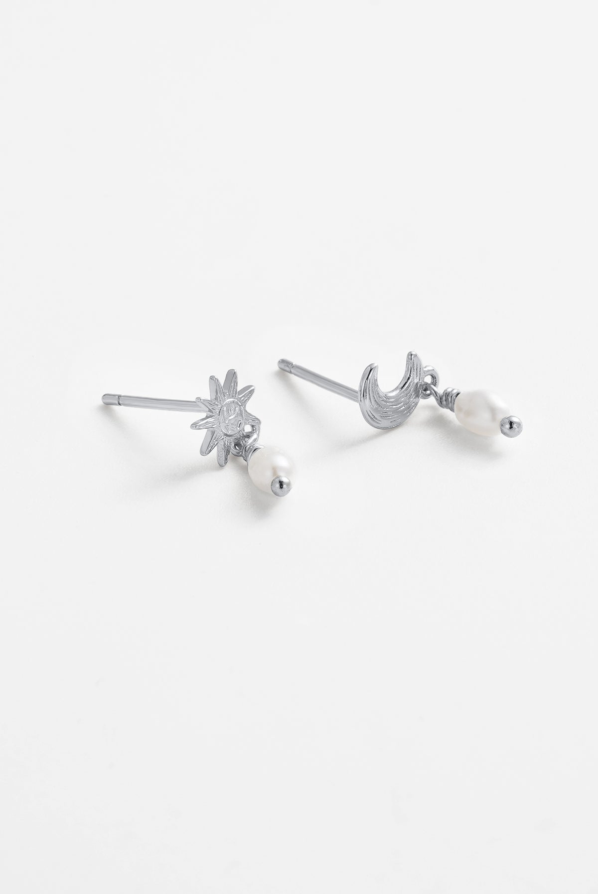 Luna Pearl Drop Earring - Silver