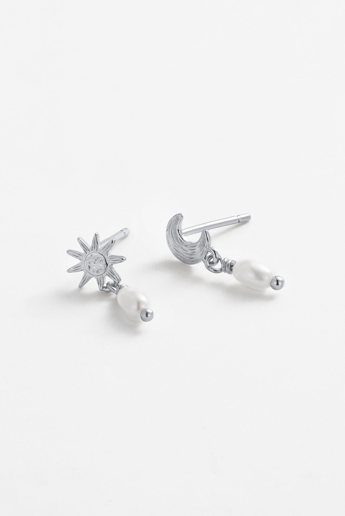 Luna Pearl Drop Earring - Silver