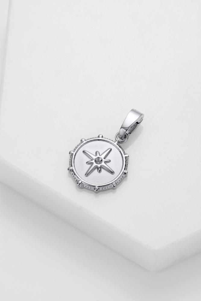 Compass Charm - Silver