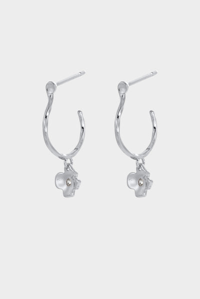 Fleur Hoop - Silver