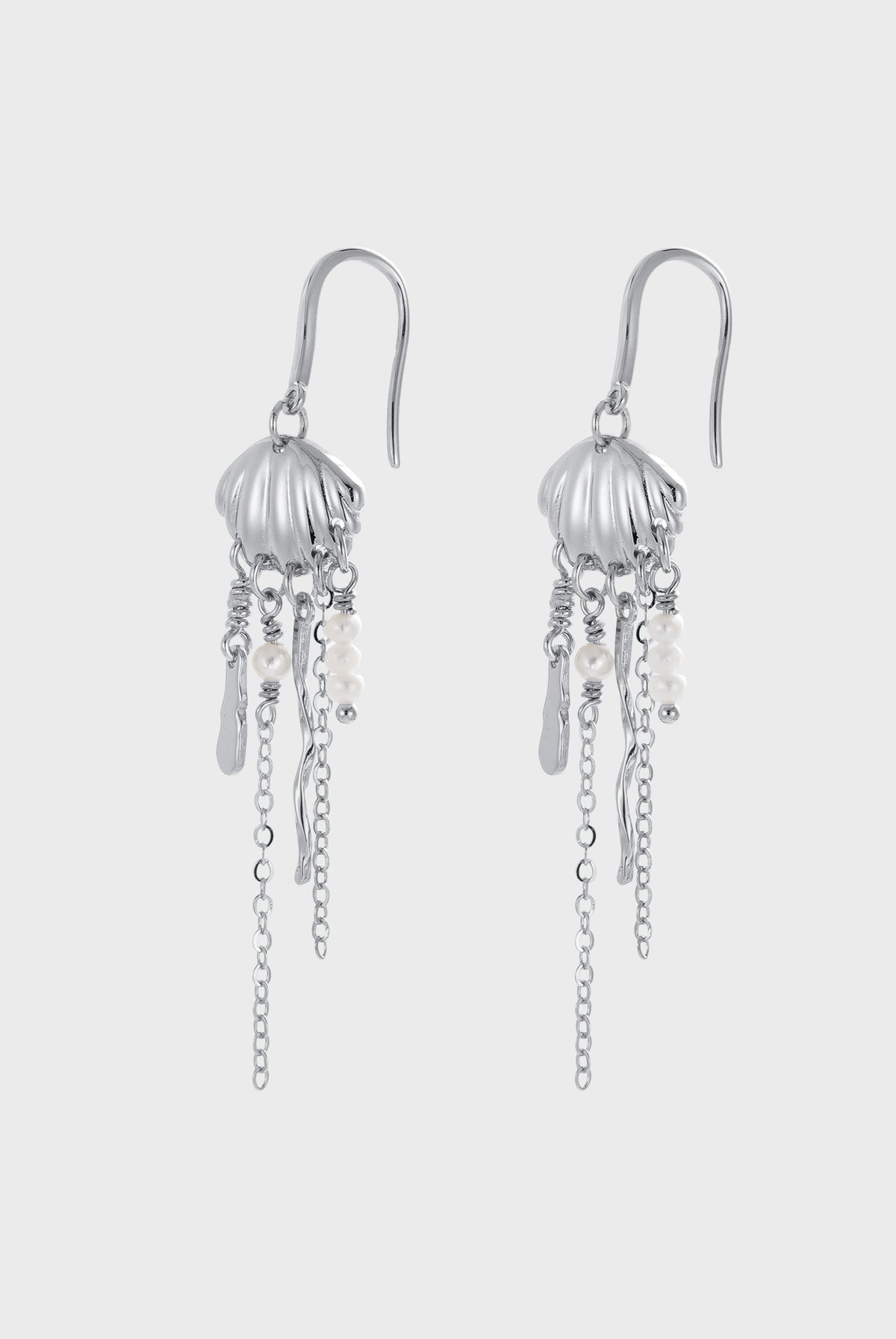 Goldie Long drop Earring - Silver