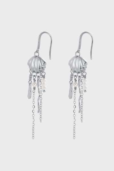 Goldie Long drop Earring - Silver