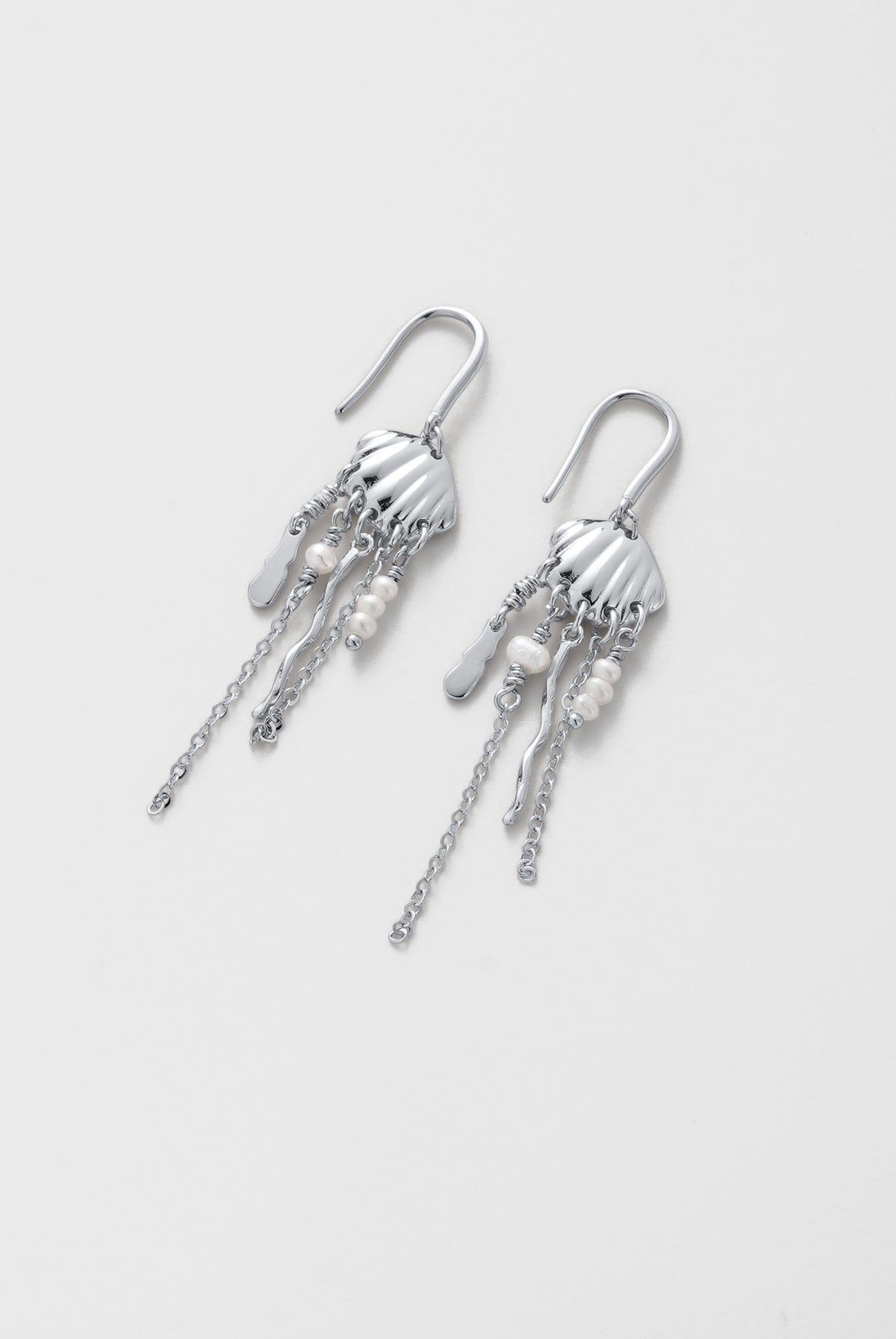 Goldie Long drop Earring - Silver