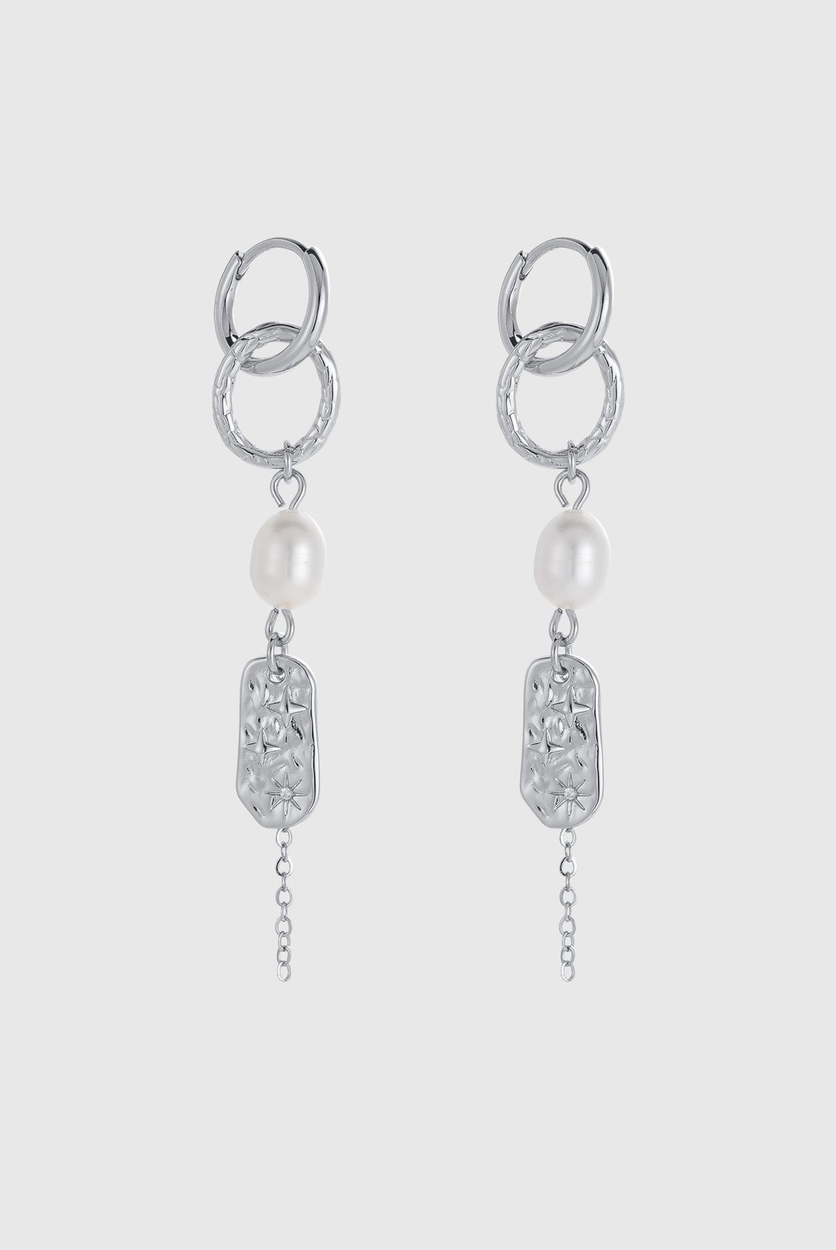 The Amara Drop Earring & Necklace Stack - Silver