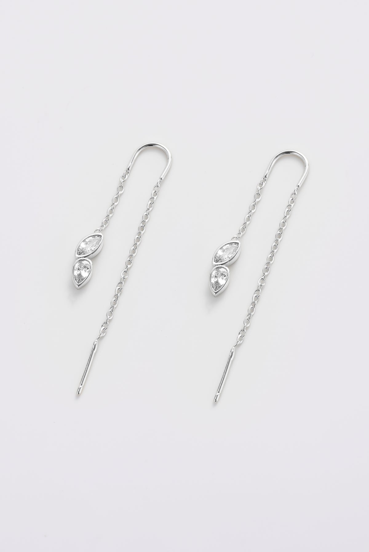 Ingrid Thread Earring - Silver