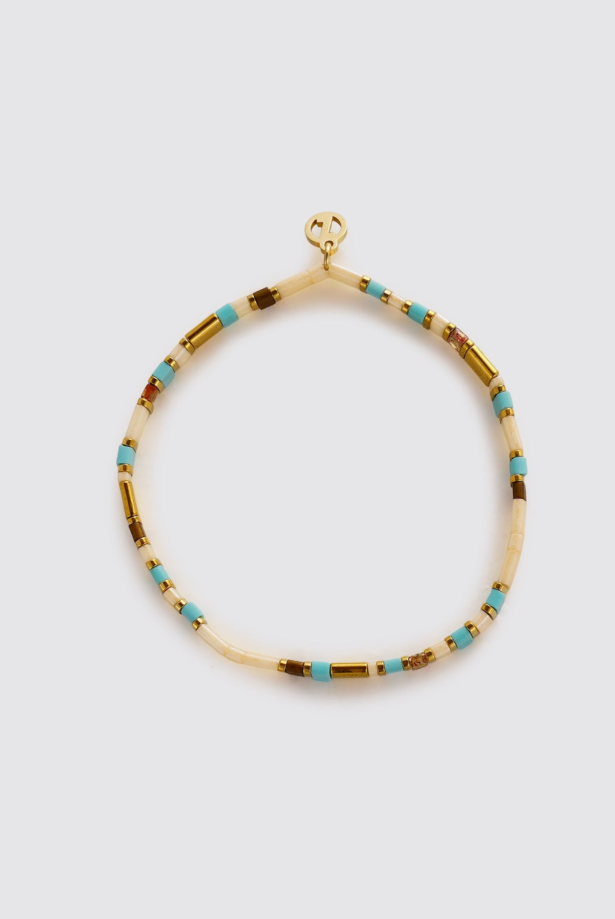 Tile Bracelet - Teal/Cream