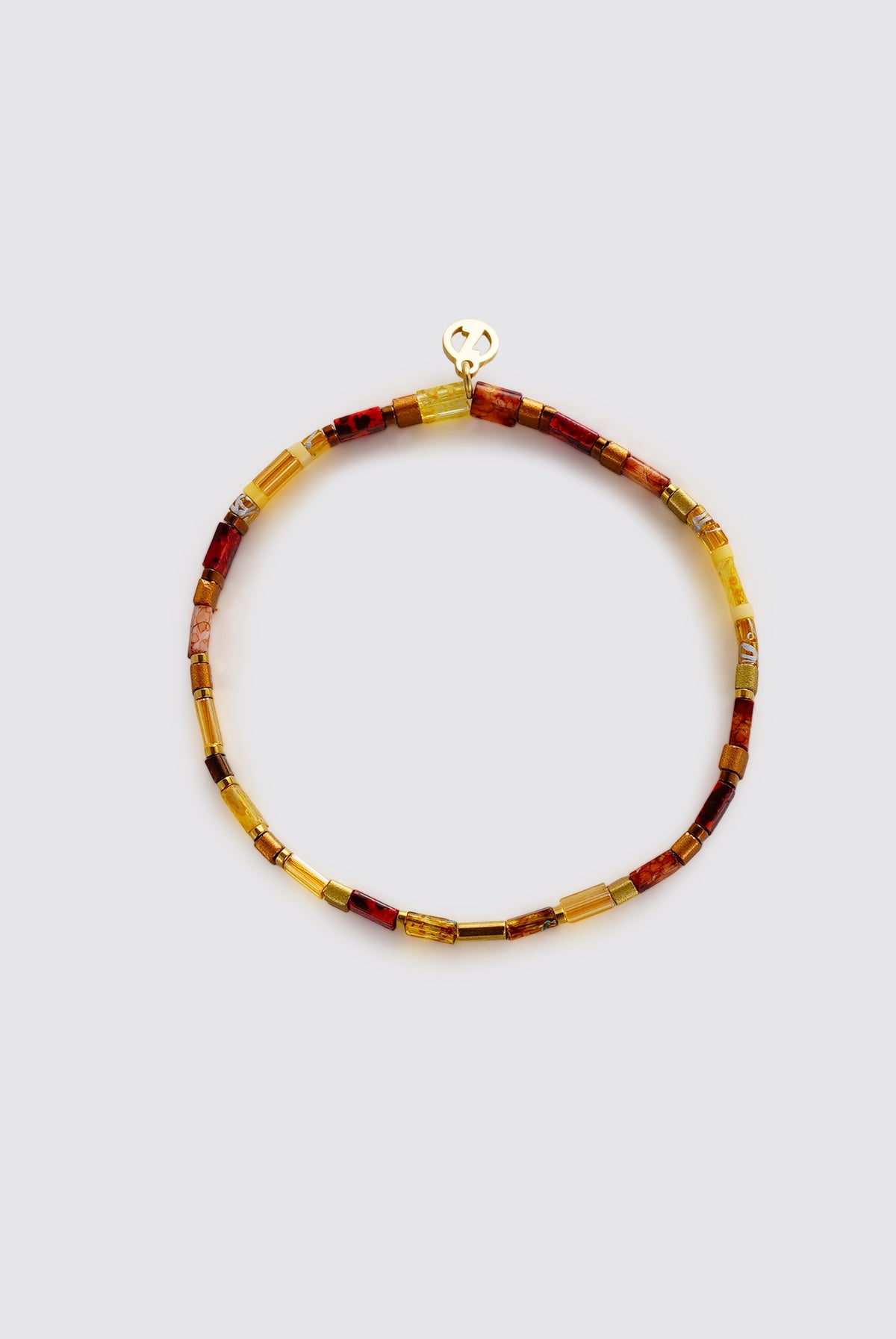 Tile Bracelet - Red/Gold