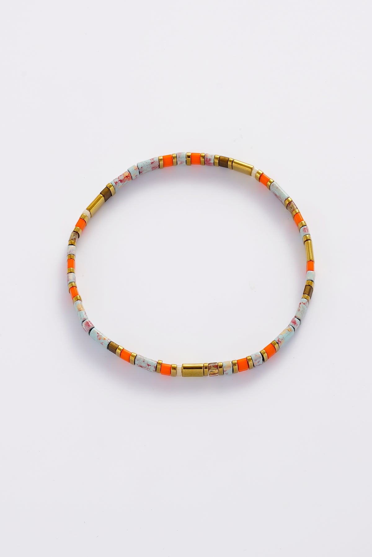 Tile Bracelet - Teal/Orange