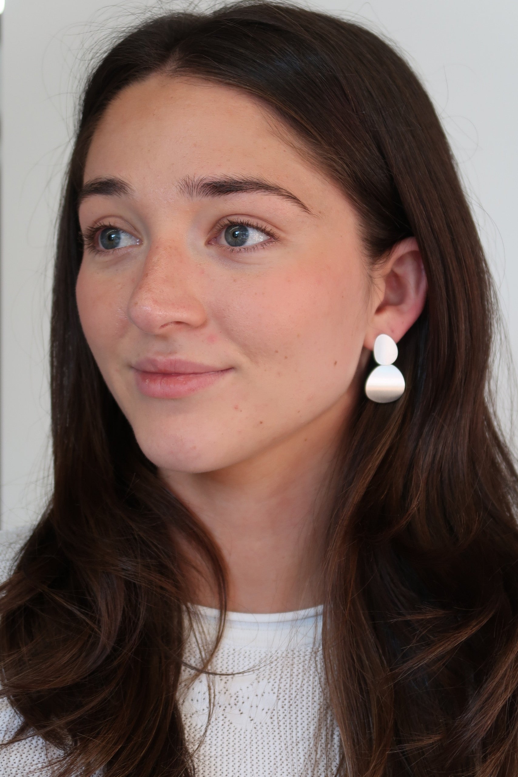 Frankie Brushed Earring - Silver