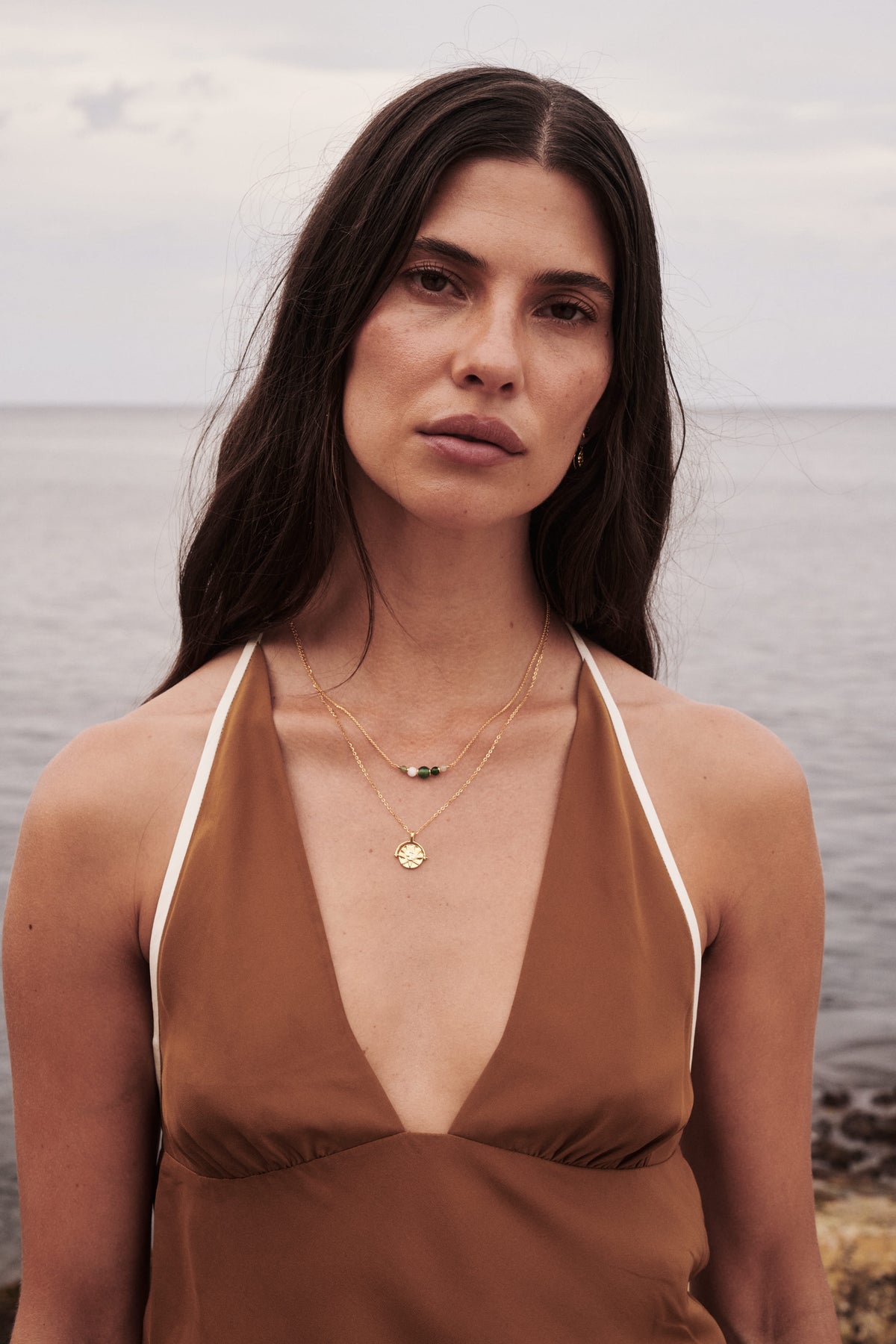 Luna Pendant & Amelia Necklace Stack - Gold