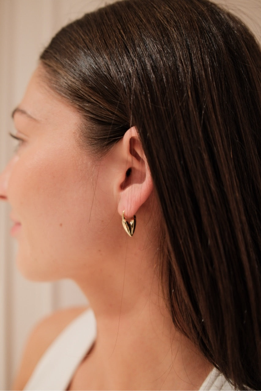 Jess Heart Hoop - Gold