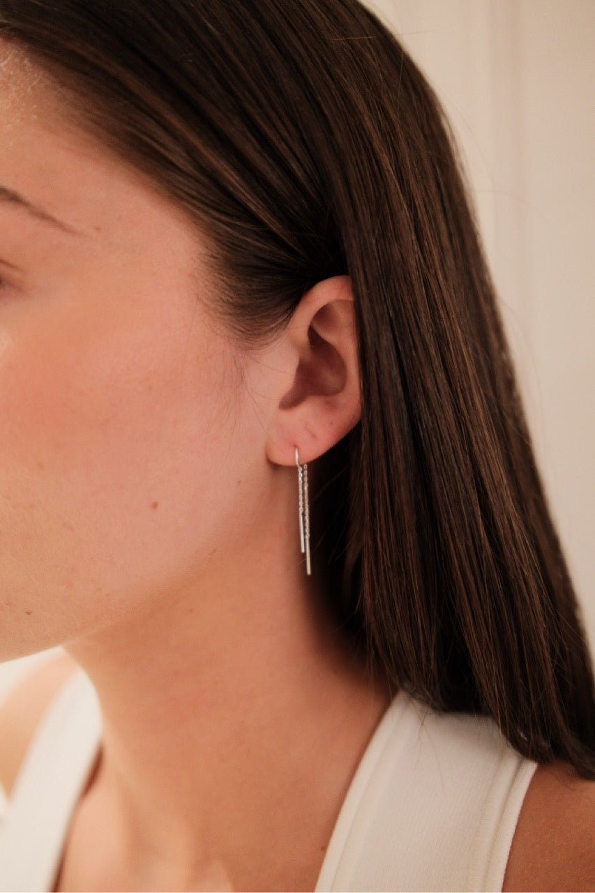 Ivy thread Earring - Silver