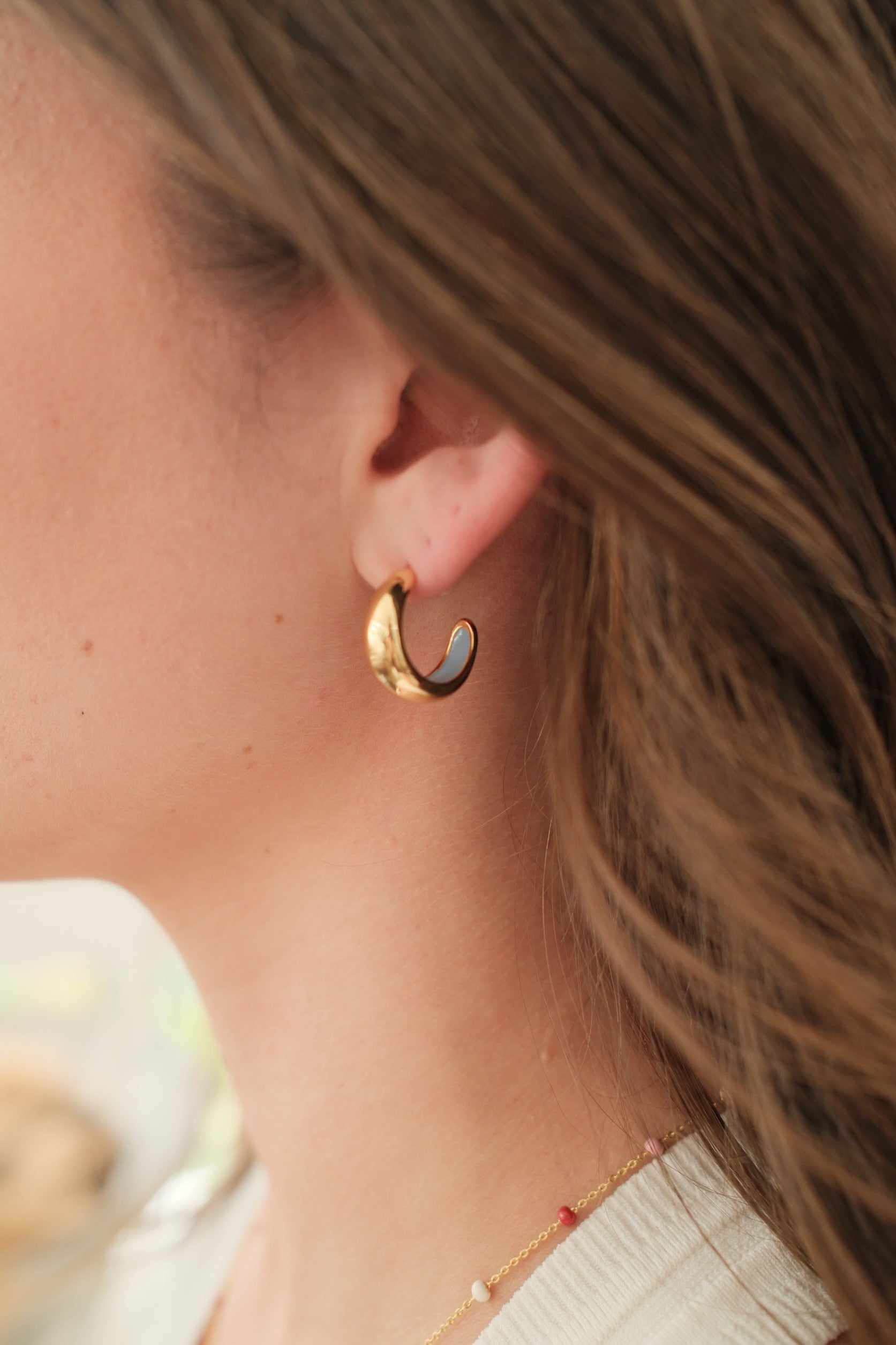 Mindi Hoop - Blue/Gold