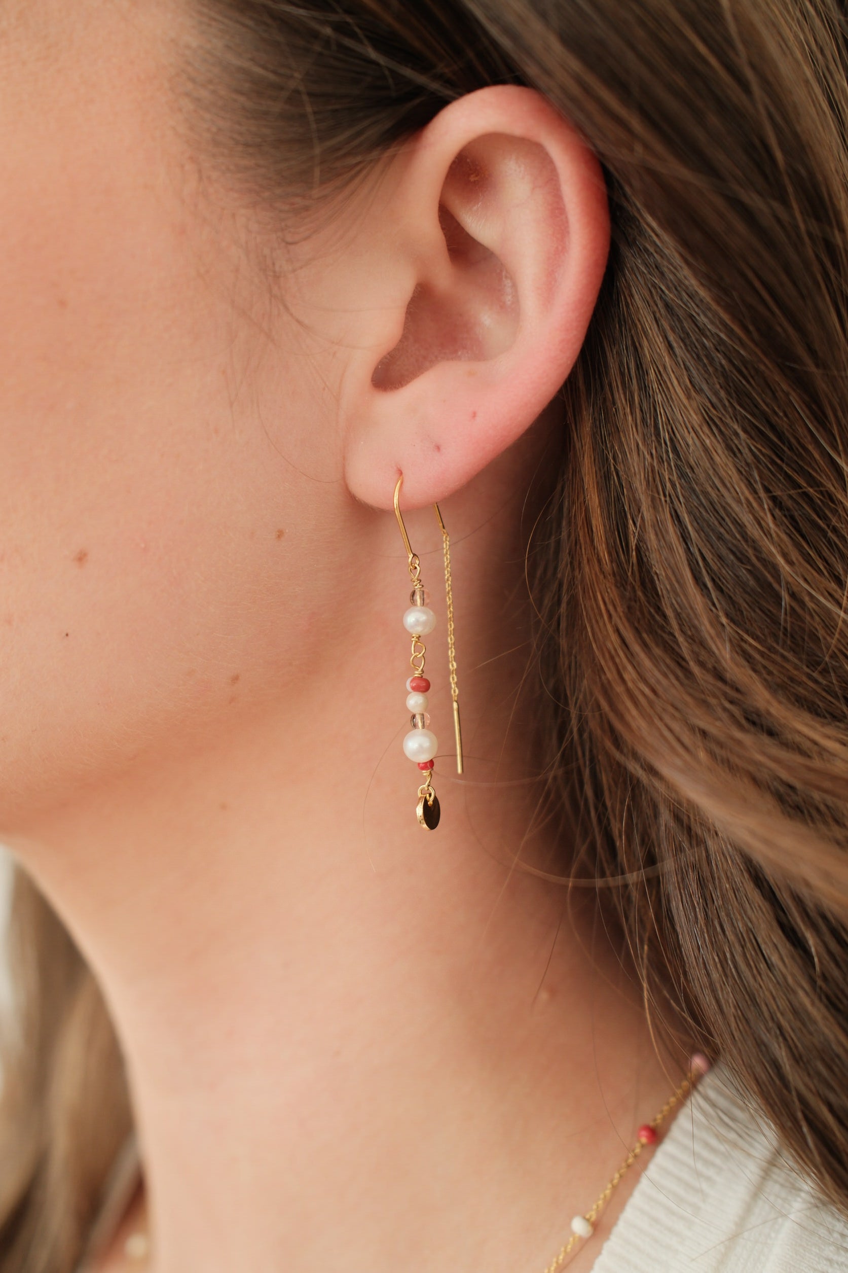 Alice Thread Earring - Pink