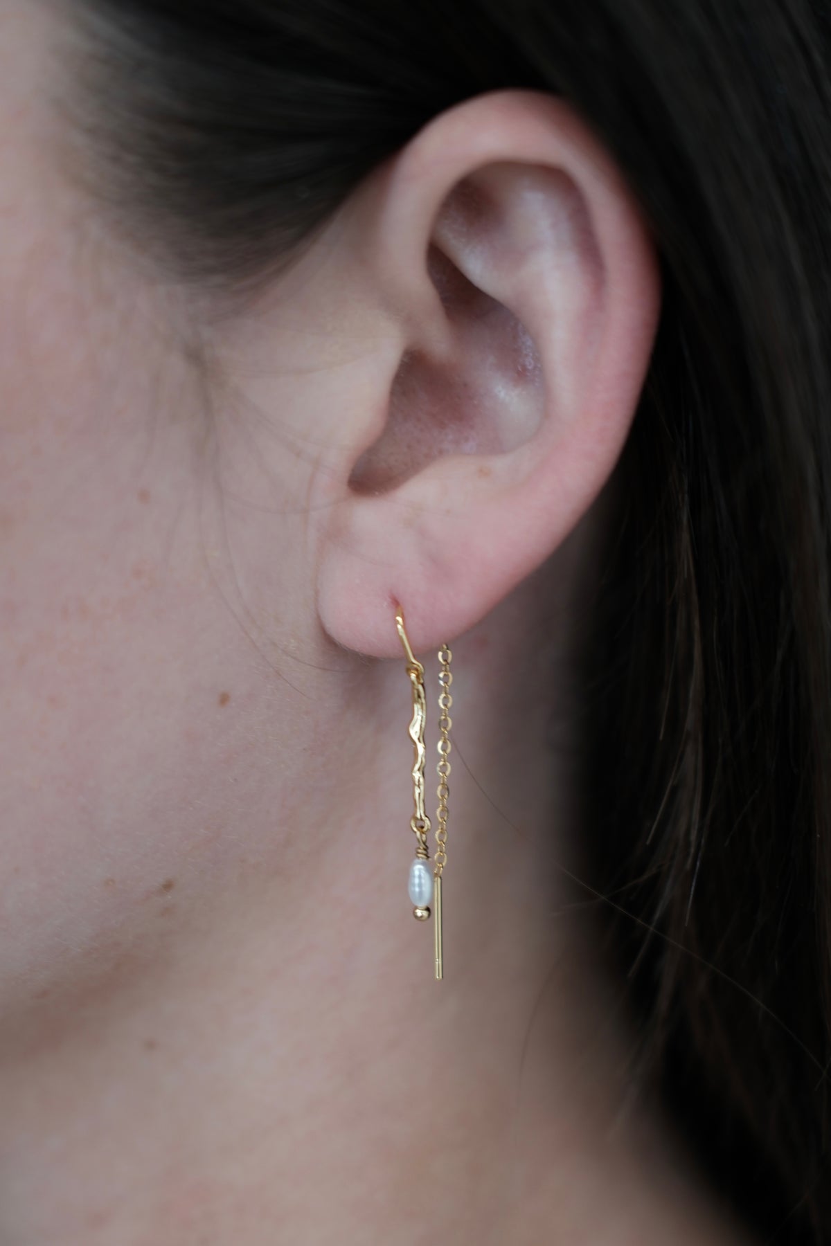 Alessia Thread Earring - Gold