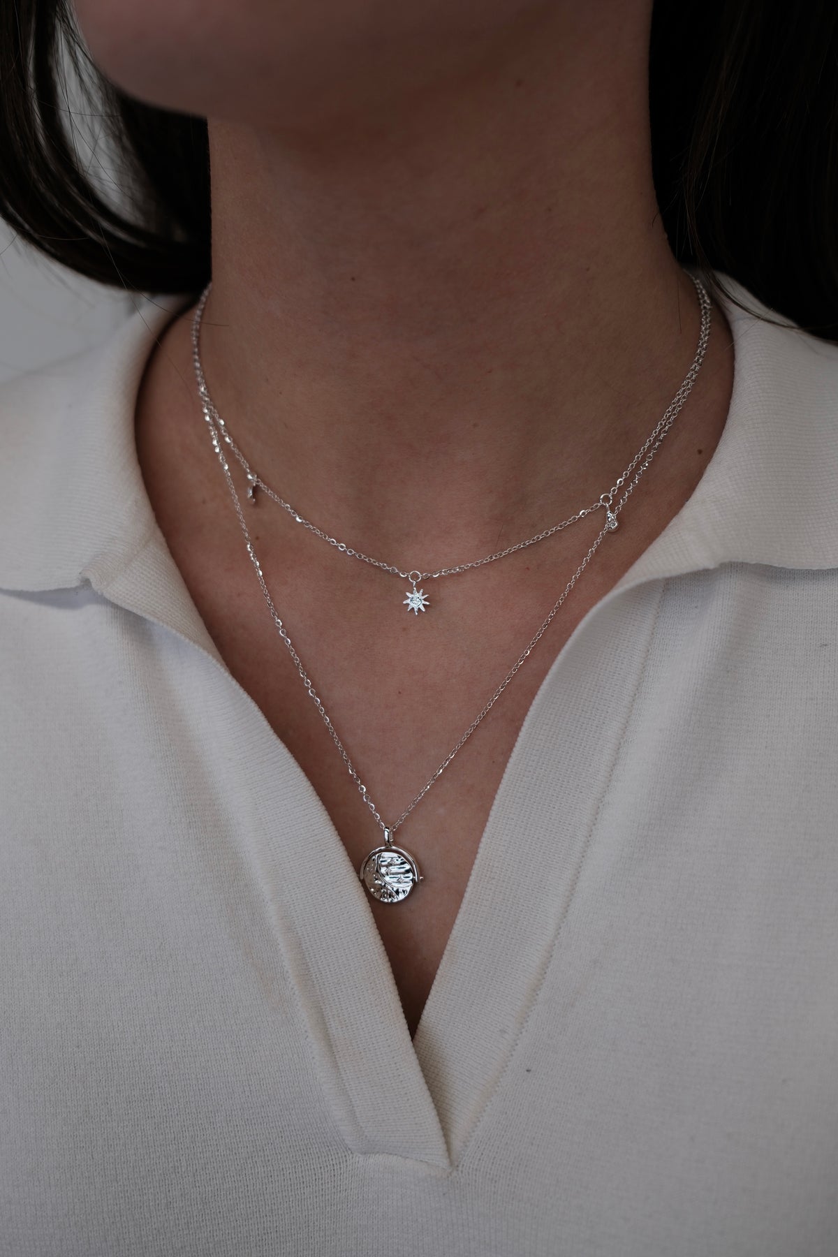 Luna Charm Necklace - Silver