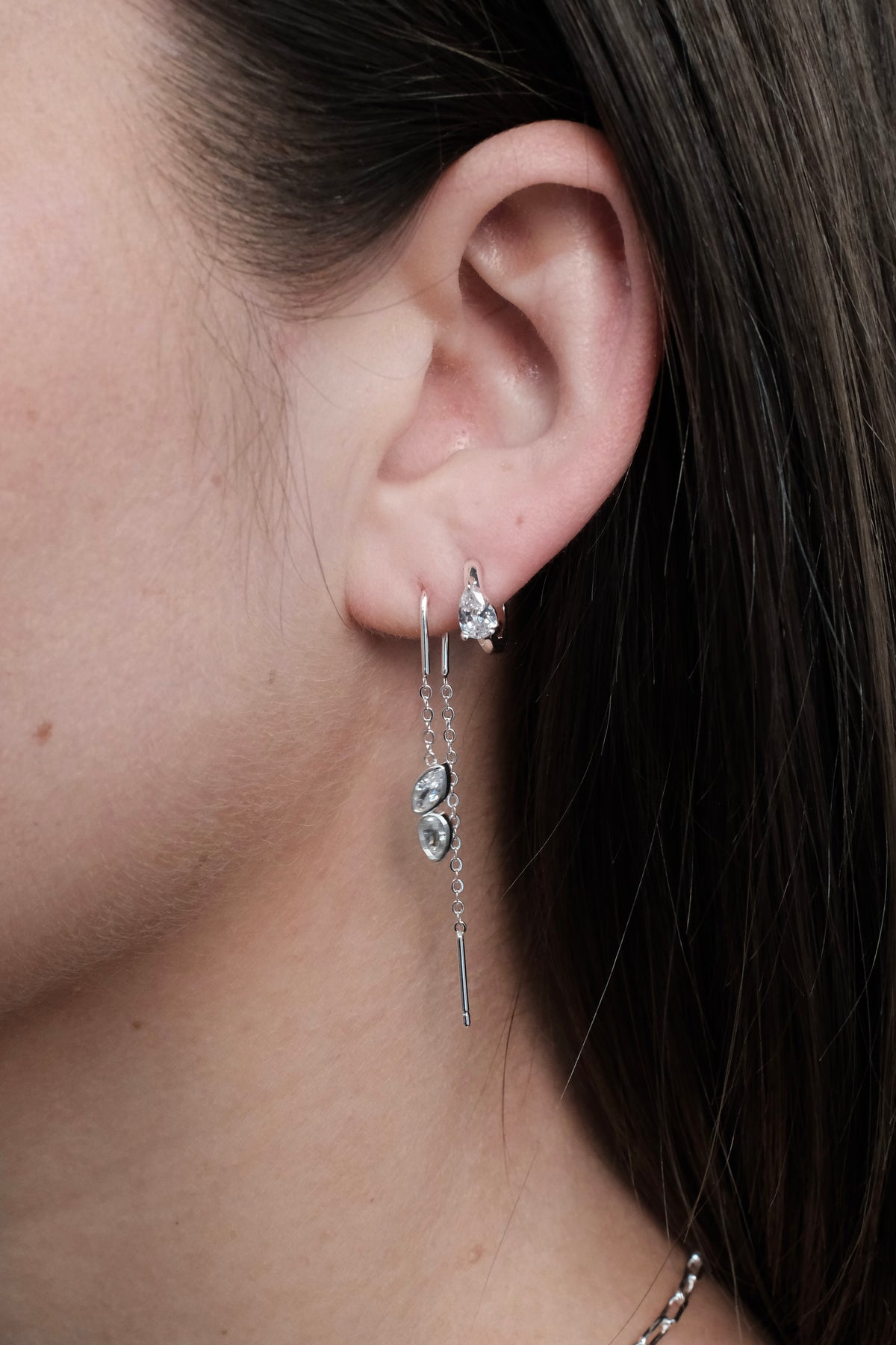 Ingrid Thread Earring - Silver