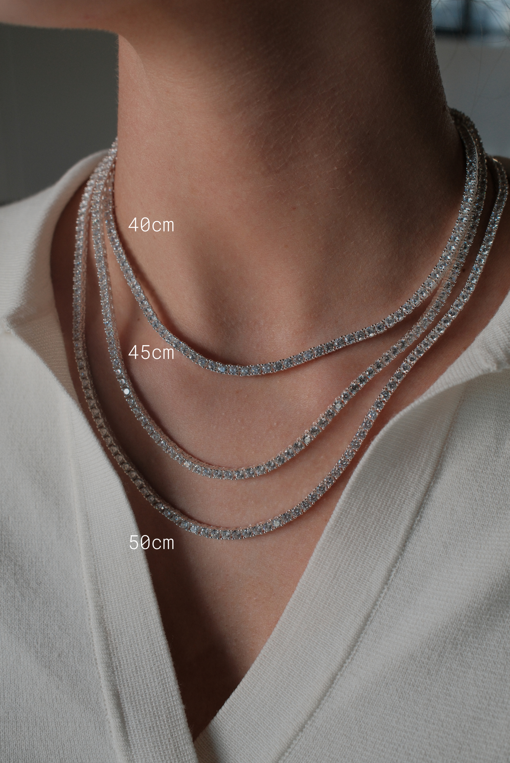 Dani Tennis Necklace  - Silver