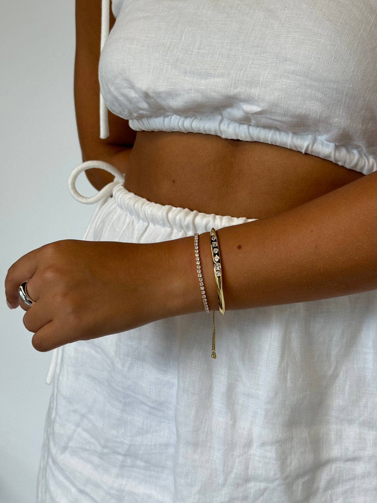 Gold Nikki Tennis Bracelet — Zafino Australia (2 of 5)