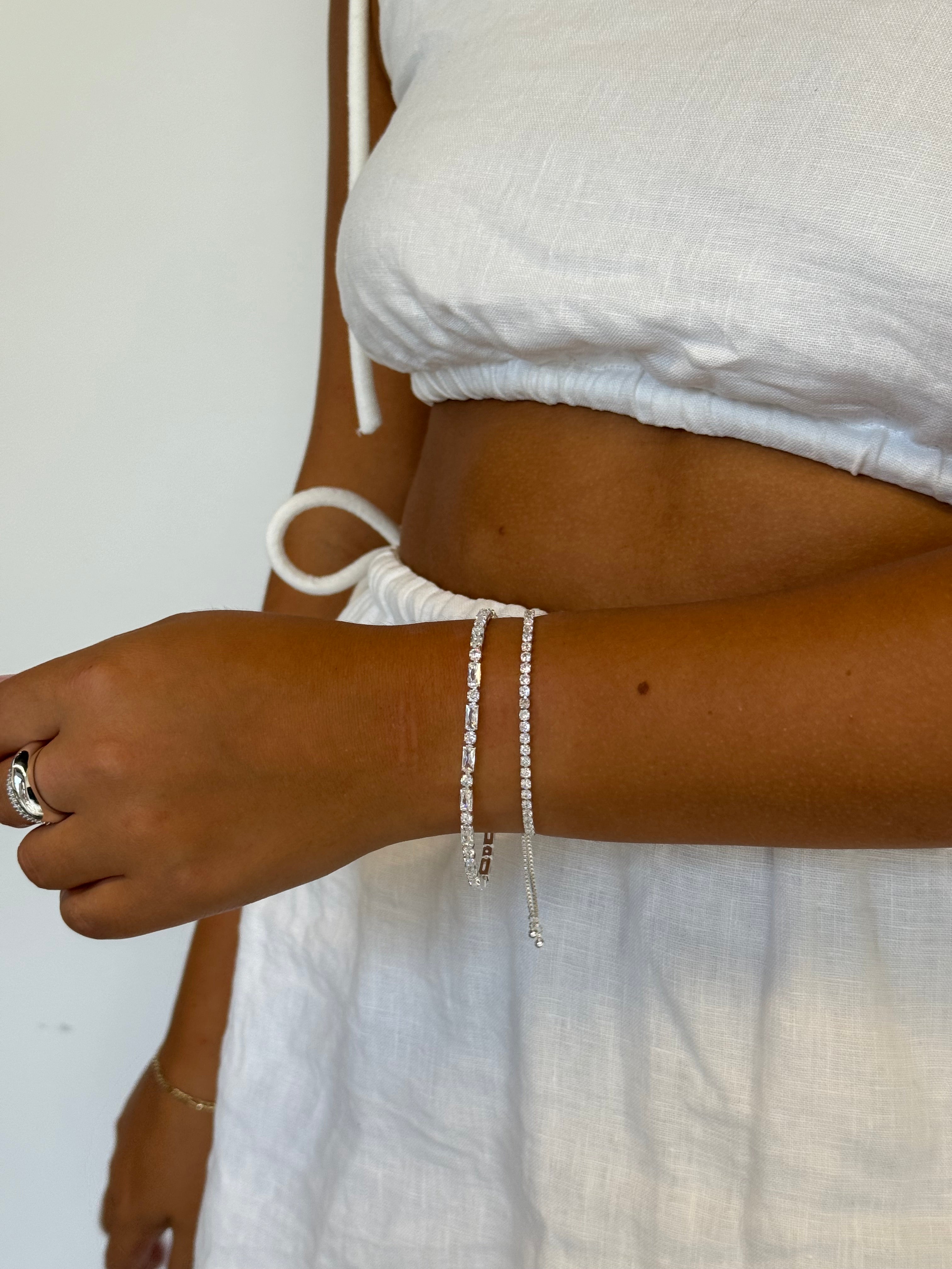 Nikki Tennis Bracelet - Silver