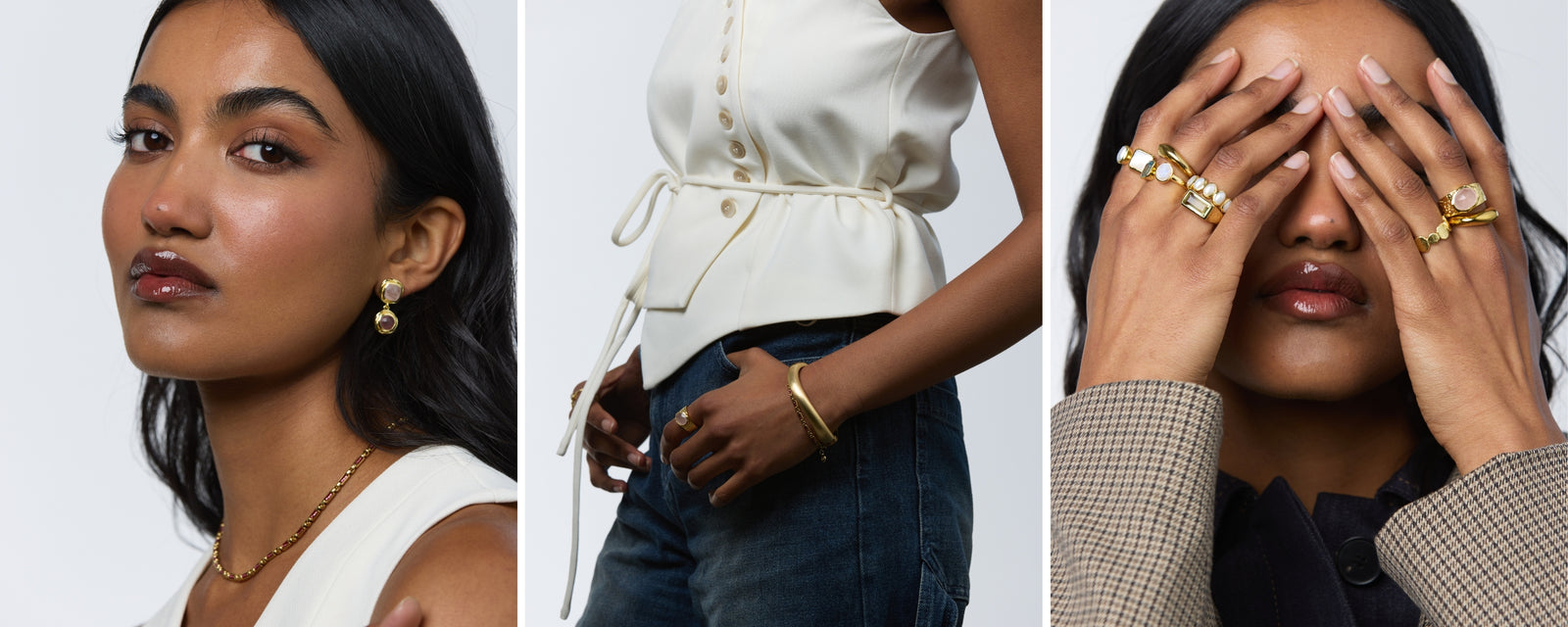 Chunky gold hoop earrings with brushed finish – everyday fashion staple