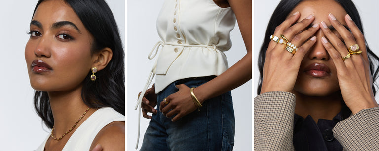 Chunky gold hoop earrings with brushed finish – everyday fashion staple