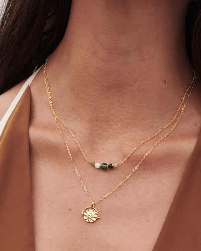 Luna Pendant & Amelia Necklace Stack - Gold