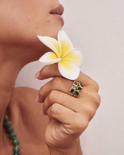 Amelia & Abigale Ring Stack - Green