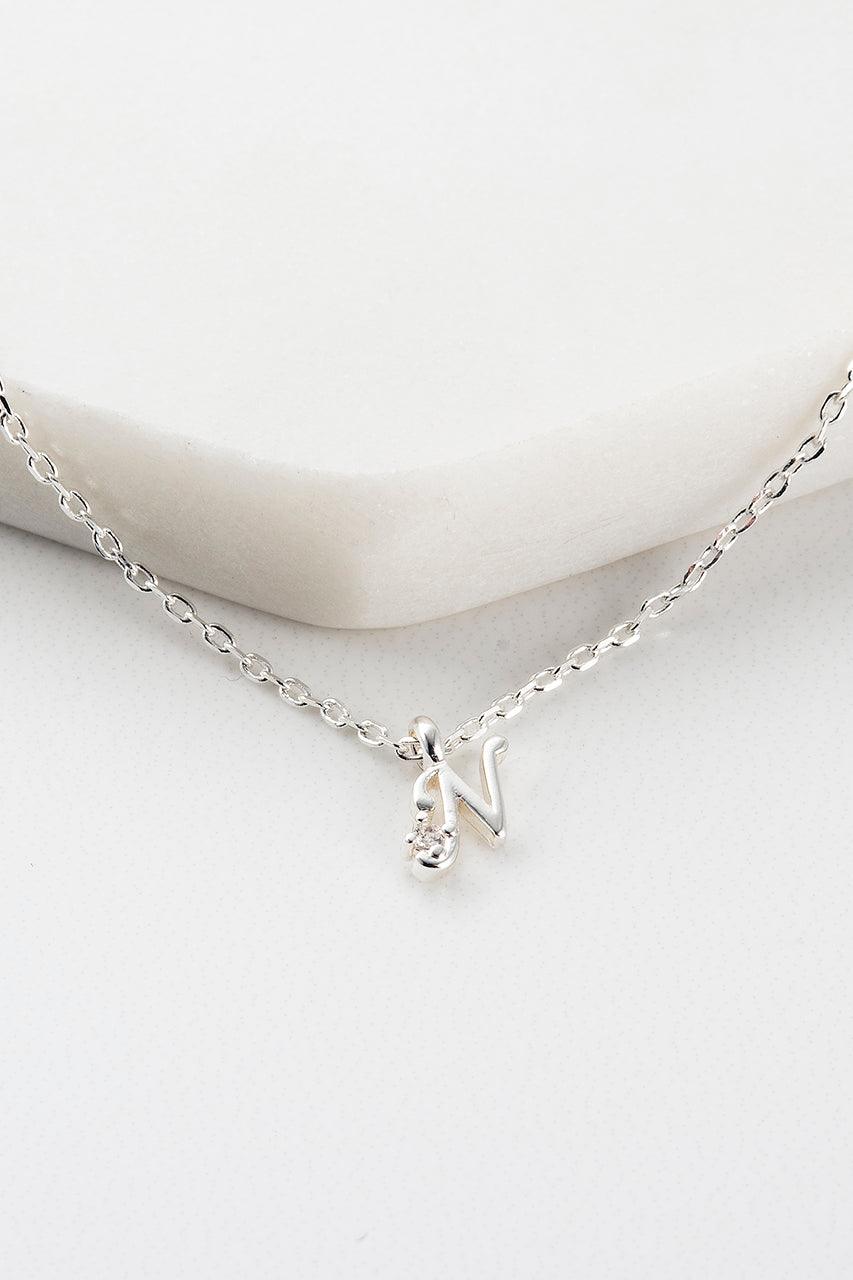 Initial Necklace - Silver